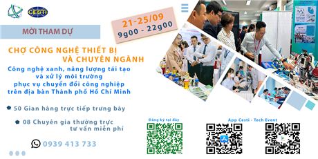 Mời đăng ký tham dự Techmart chuyên ngành tháng 9 năm 2024